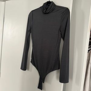 Silver Gray turtleneck bodysuit